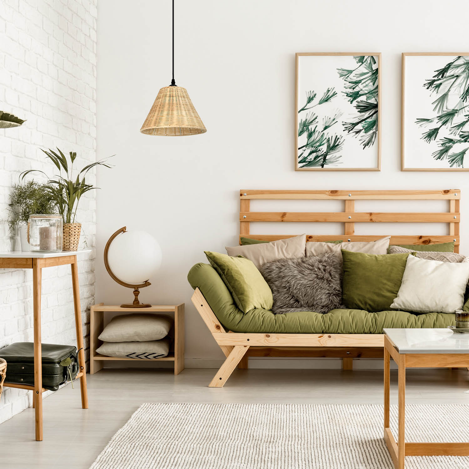Lampa wisząca RONDA boho RATTANOWA 1xE27 lampa sufitowa pleciona - LAITICA