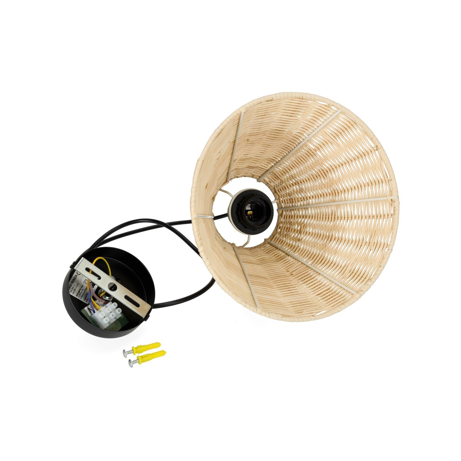 Lampa wisząca RONDA boho RATTANOWA 1xE27 lampa sufitowa pleciona - LAITICA