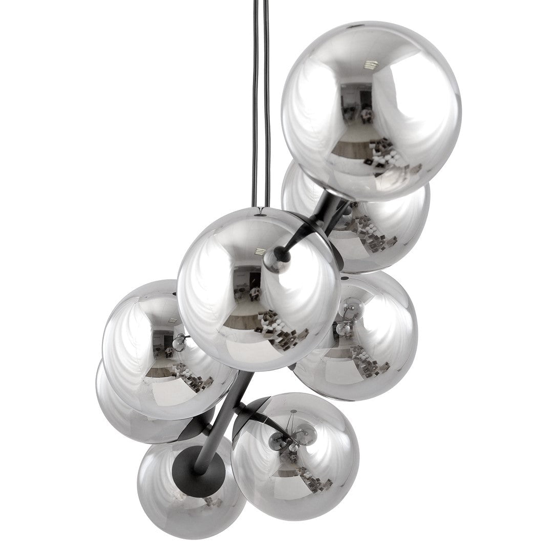 Lampa wisząca ROSSI 6 BL GRAFIT klosz grafit, czarna - LAITICA