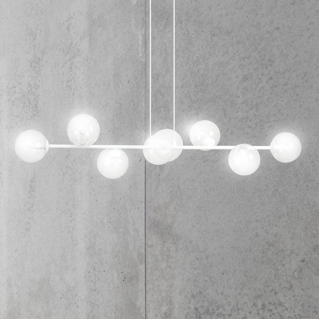 Lampa wisząca ROSSI 8 WH TRANSPARENT nowoczesna biały - LAITICA