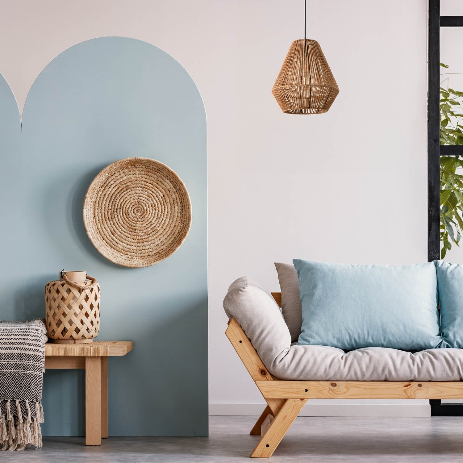 Lampa wisząca SIBU styl BOHO ze sznurka NA E27 sufitowa pleciona - LAITICA