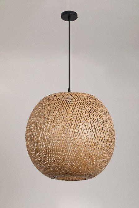 Lampa Wisząca styl Boho BITAVIA M ABAŻUR 50cm Bambusowy Naturalna do salonu - LAITICA