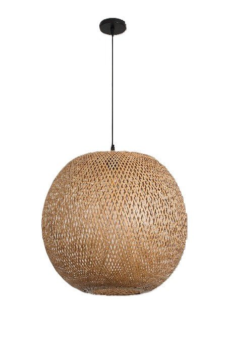 Lampa Wisząca styl Boho BITAVIA M ABAŻUR 50cm Bambusowy Naturalna do salonu - LAITICA