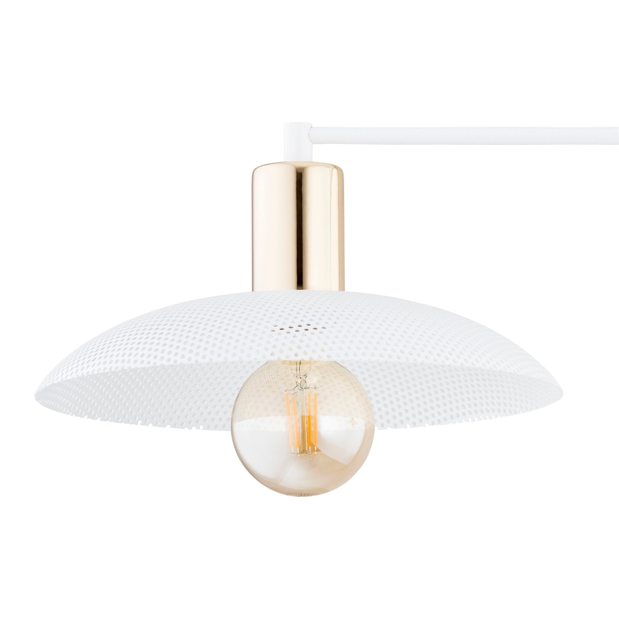 Lampa wisząca SUFITOWA NELI biała 4 klosze 4xE27 metal złote elementy - LAITICA