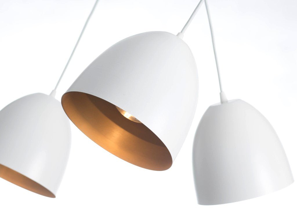 Lampa wisząca SYDNEY biało - złota NOWOCZESNA 1 - punktowa E27 ZWIS - LAITICA