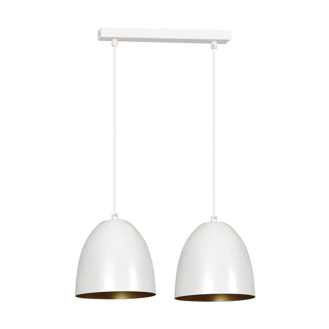 Lampa wisząca SYDNEY biało - złota NOWOCZESNA 2 punkty światła E27 ZWIS - LAITICA
