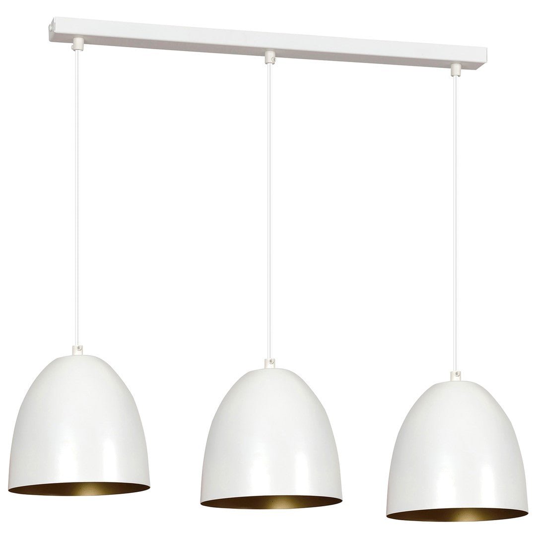 Lampa wisząca SYDNEY biało - złota NOWOCZESNA 3 punkty światła E27 ZWIS - LAITICA