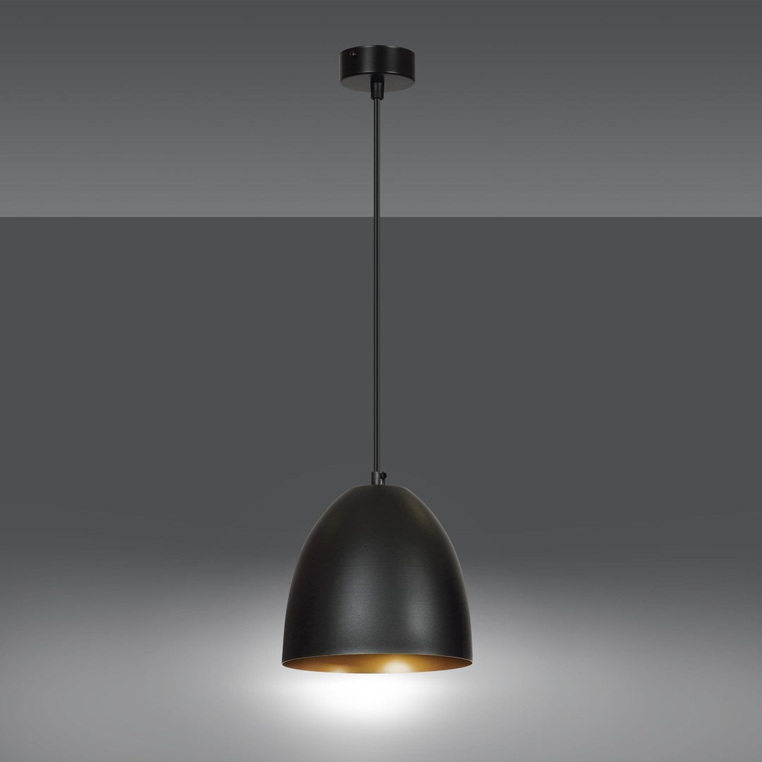 Lampa wisząca SYDNEY czarno - złota NOWOCZESNA 1 - punktowa E27 ZWIS - LAITICA