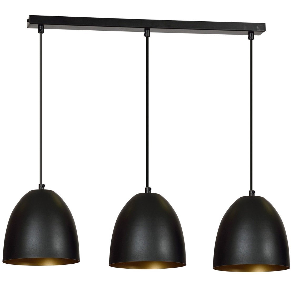 Lampa wisząca SYDNEY czarno - złota NOWOCZESNA 3 punkty światła E27 ZWIS - LAITICA