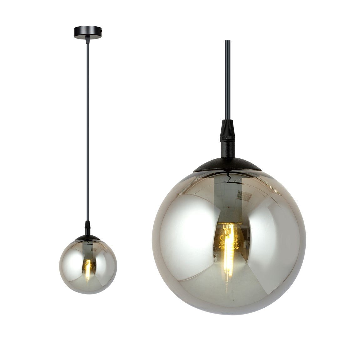Lampa wisząca VEGAS 1 punkt światła E14 REGULOWANA klosz grafitowy - LAITICA