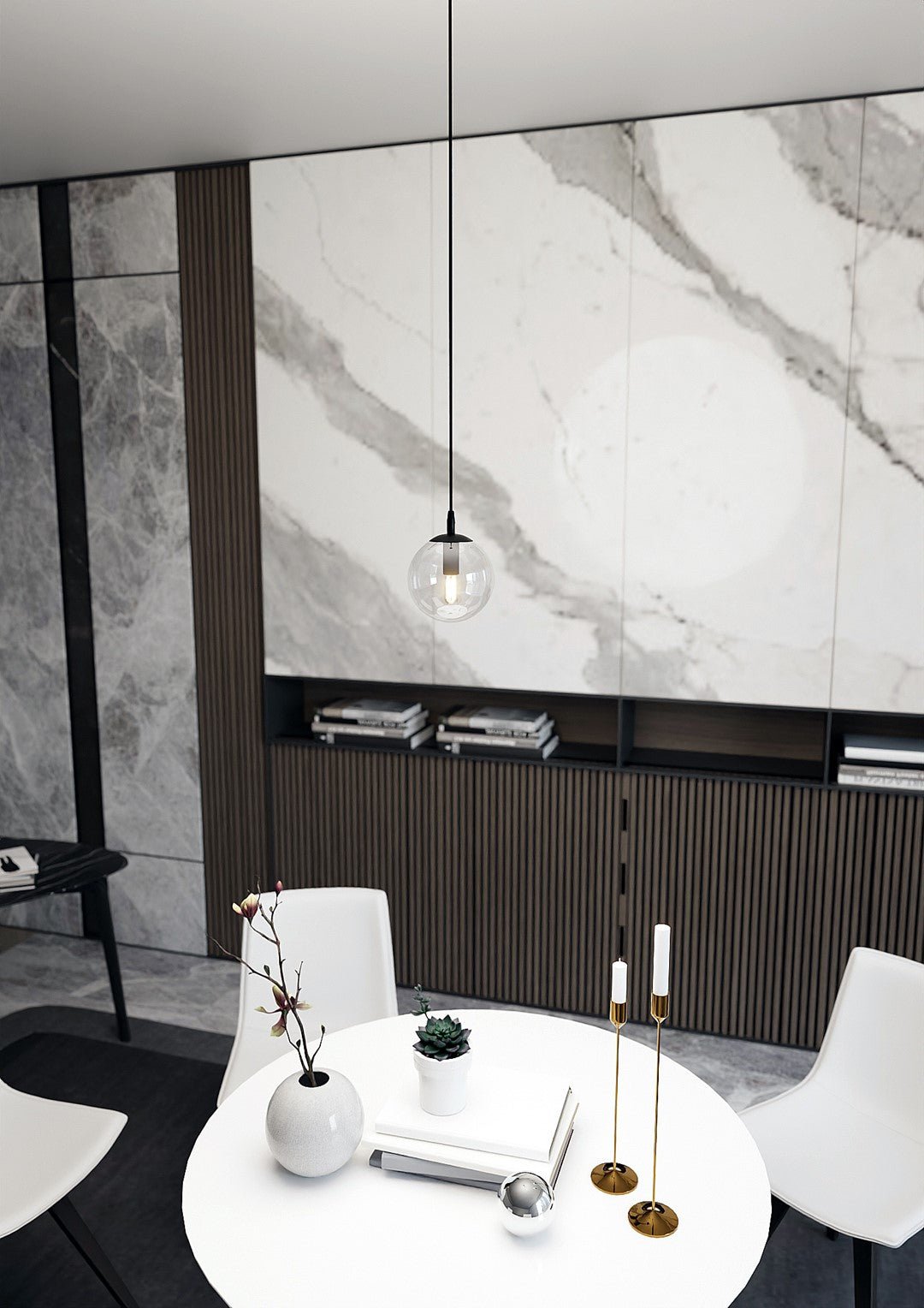 Lampa wisząca VEGAS 1 punkt światła E14 REGULOWANA klosz przeźroczysty - LAITICA