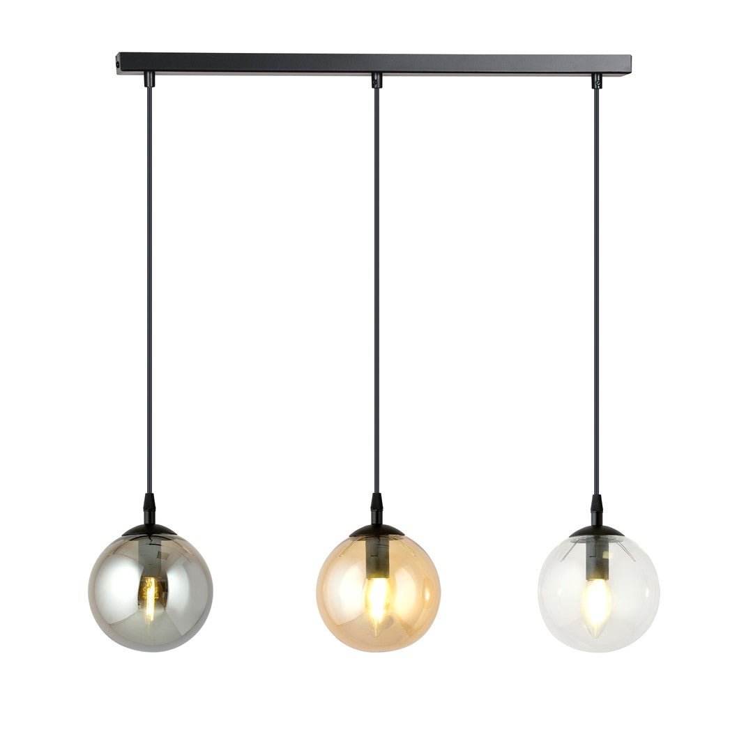 Lampa wisząca VEGAS 3 punkty światła E14 REGULOWANA klosz 3 kolory - LAITICA