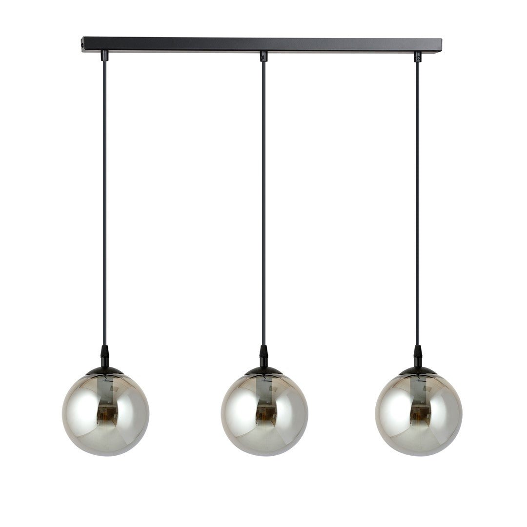 Lampa wisząca VEGAS 3 punkty światła E14 REGULOWANA klosz grafitowy - LAITICA