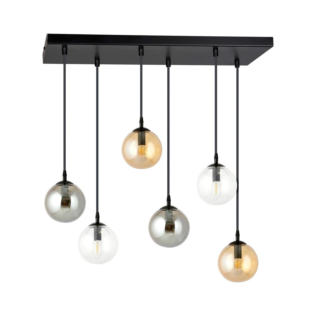 Lampa wisząca VEGAS zwis 6xE14 szklany klosz 3 KOLORY regulowana - LAITICA