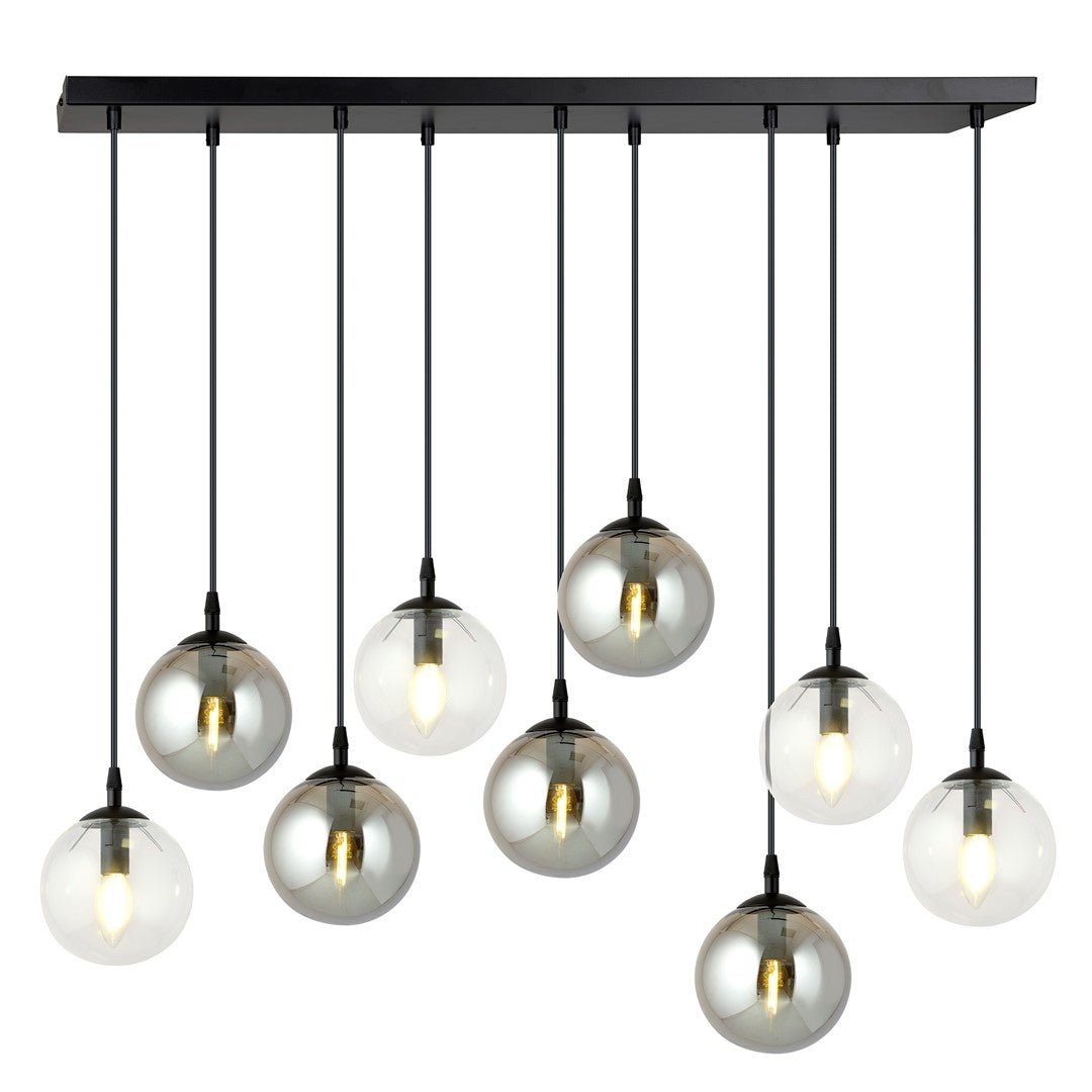 Lampa wisząca VEGAS zwis 9xE14 szklany klosz 2 KOLORY regulowana - LAITICA