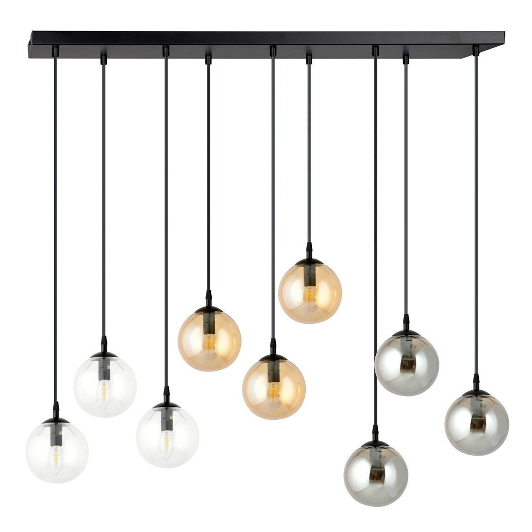 Lampa wisząca VEGAS zwis 9xE14 szklany klosz 3 KOLORY regulowana - LAITICA