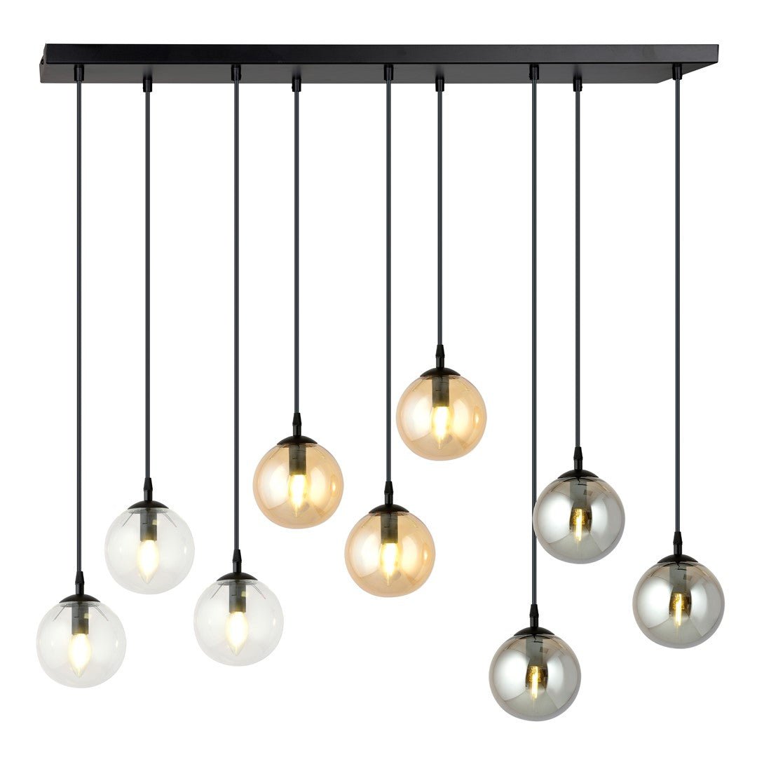 Lampa wisząca VEGAS zwis 9xE14 szklany klosz 3 KOLORY regulowana - LAITICA