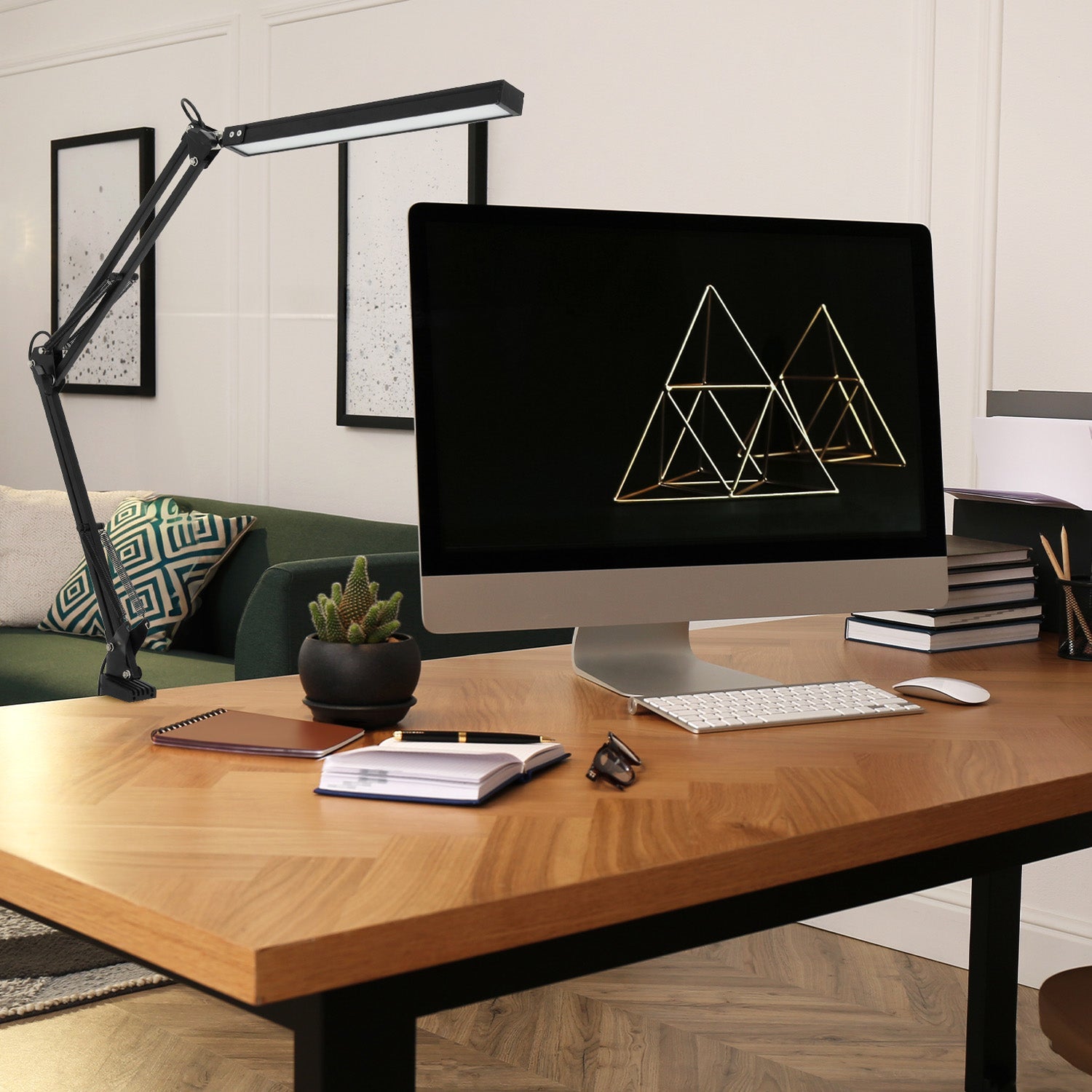 Lampka Biurkowa Regulowana 14W Czarna Kreślarska 2w1 Regulacja Barwy USB - A - LAITICA