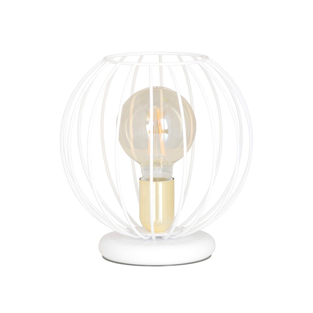 Lampka nocna ALBIO LN1 WHITE nowoczesna loft biało/złota - LAITICA