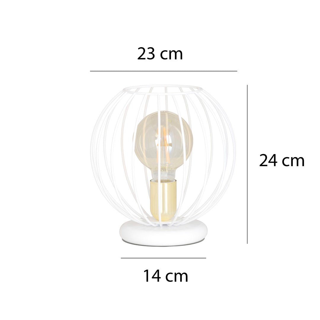 Lampka nocna ALBIO LN1 WHITE nowoczesna loft biało/złota - LAITICA