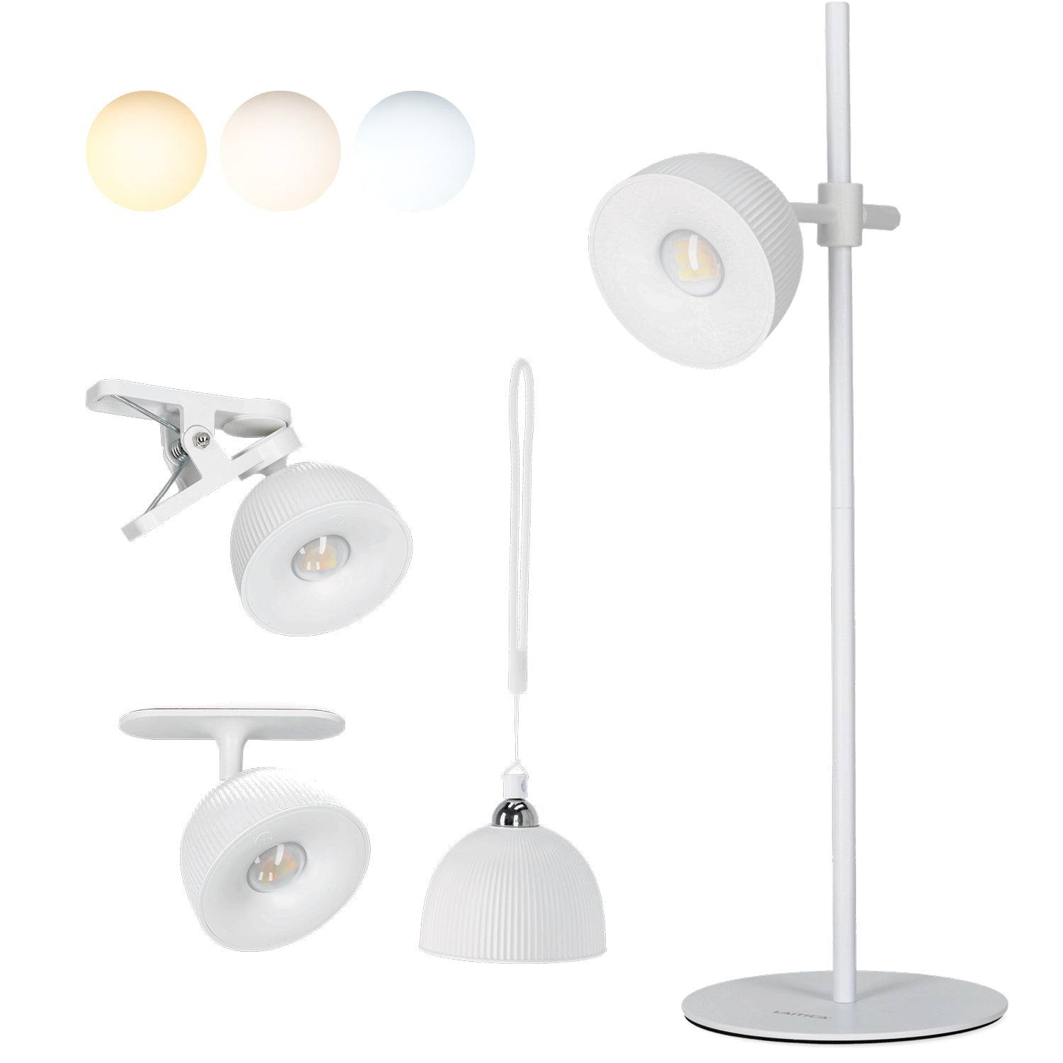 Lampka nocna LED bezprzewodowa biała z USB i regulacją światła – Laitica ORBI - LAITICA