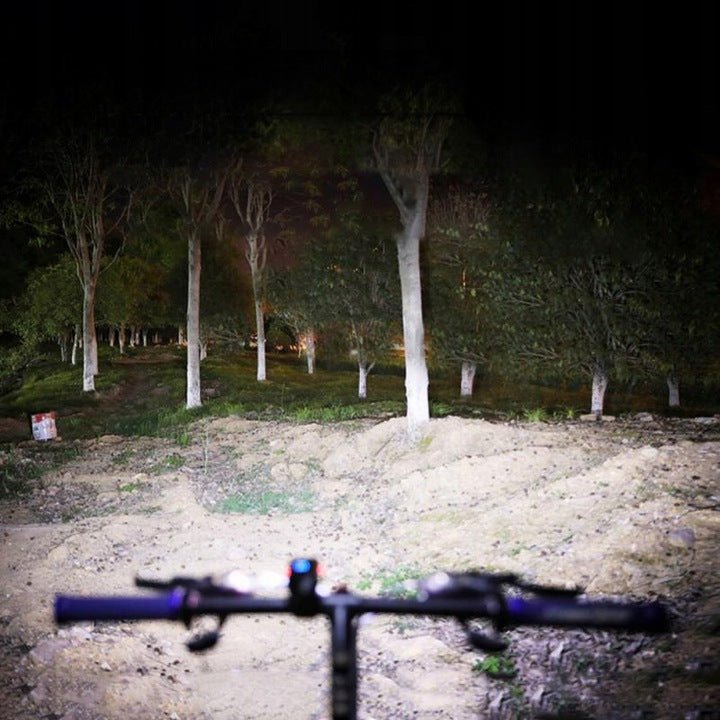 Lampka ROWEROWA Na Kierownicę LED LICZNIK PRZÓD + TYŁ Zestaw Klakson Mocna - LAITICA