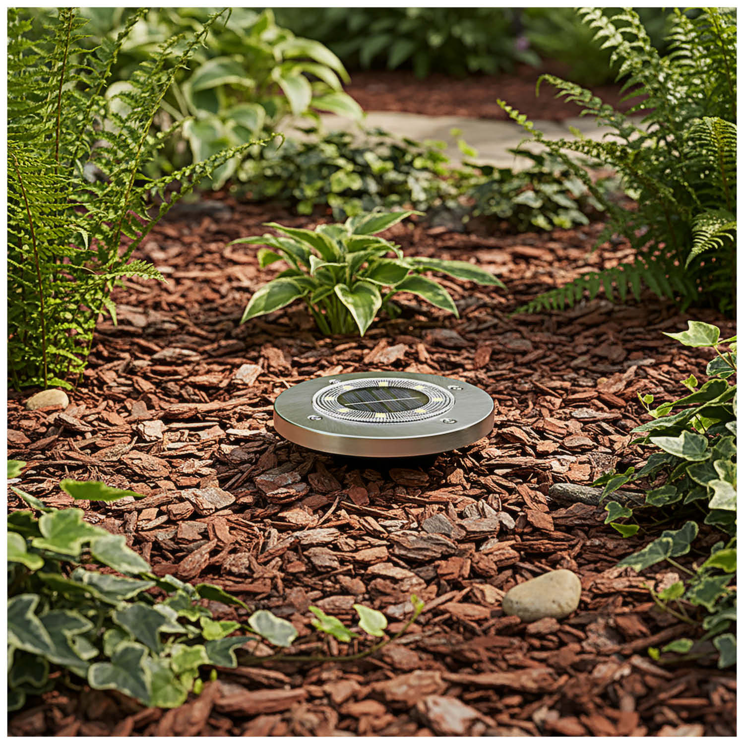 Lampki Solarne do ogrodu LED Dyski Gruntowe Wbijane 4000K IP44 - 4szt - LAITICA