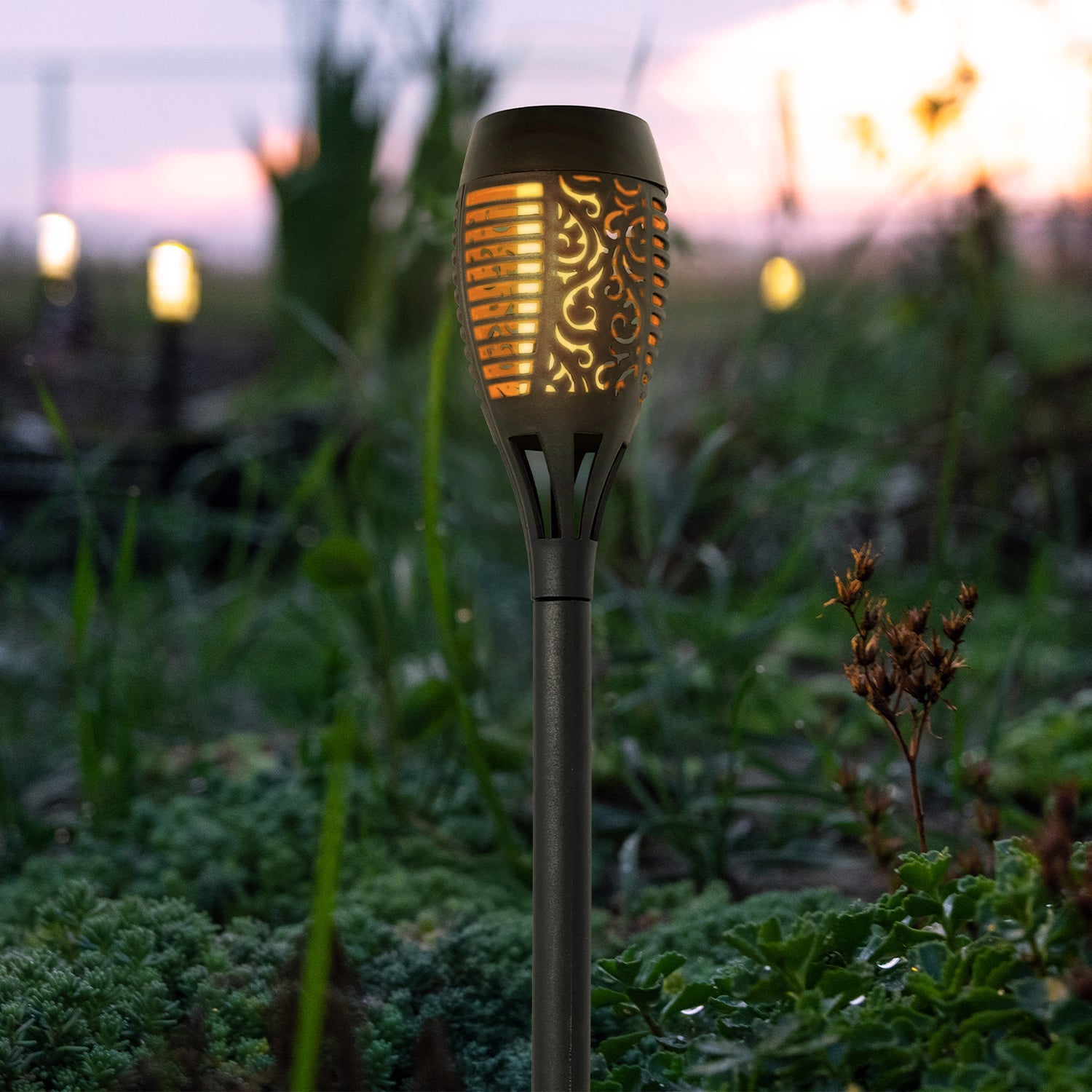 Lampy Solarne Ogrodowe LED z Efektem Płomienia – Lampki Solarne - Zestaw 12szt - LAITICA