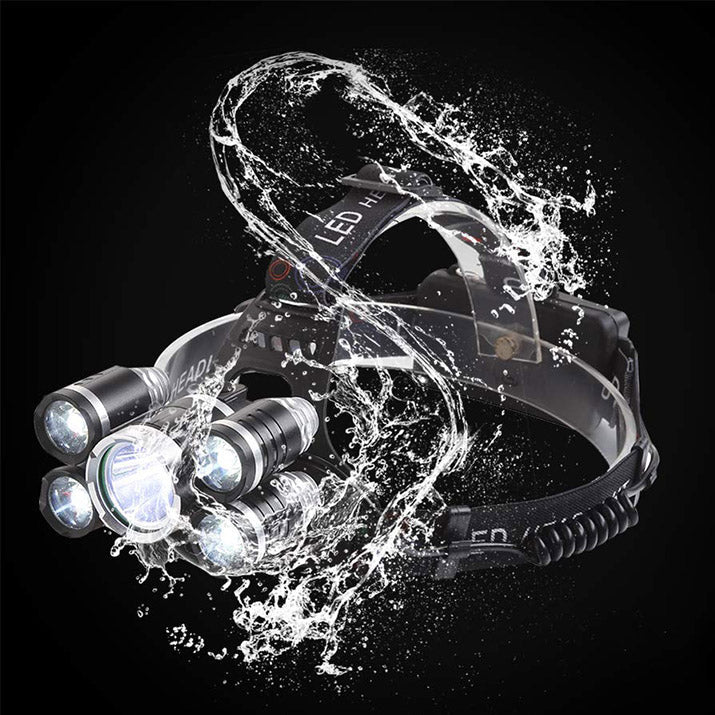 Latarka CZOŁOWA MOCNA czołówka 5x LED CREE XM - L T6 Regulowana 5 Trybów - LAITICA