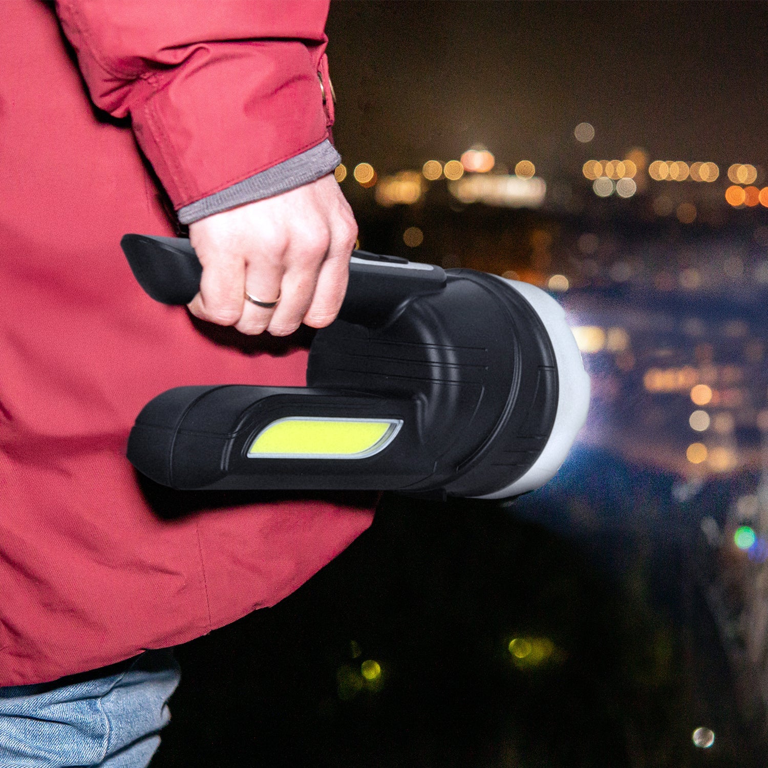 Latarka LED wielofunkcyjna 210lm USB - C akumulatorowa 1200mAh 3 tryby światła kompaktowa - LAITICA