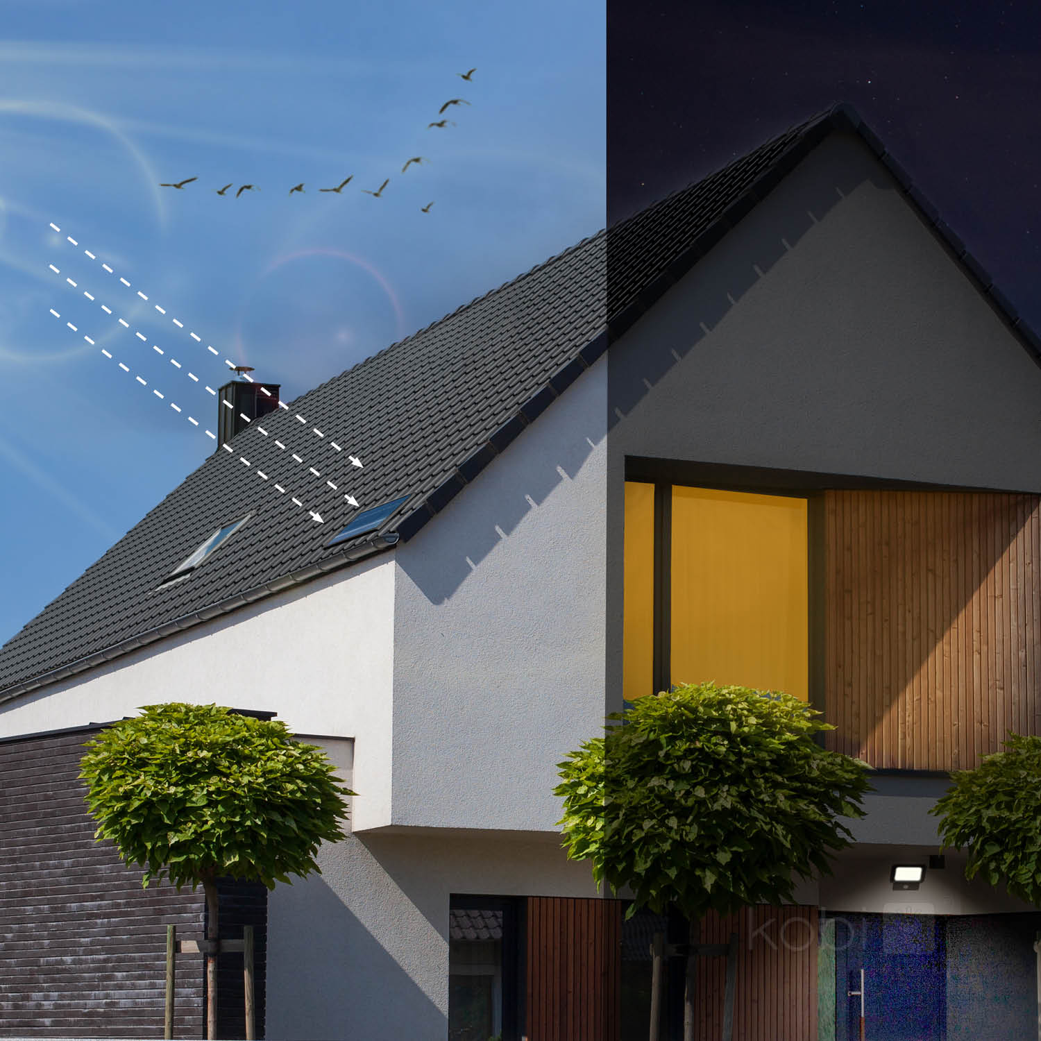 Ledowy naświetlacz SOLARI 10W z czujnikiem ruchu barwa zimnobiała - LAITICA