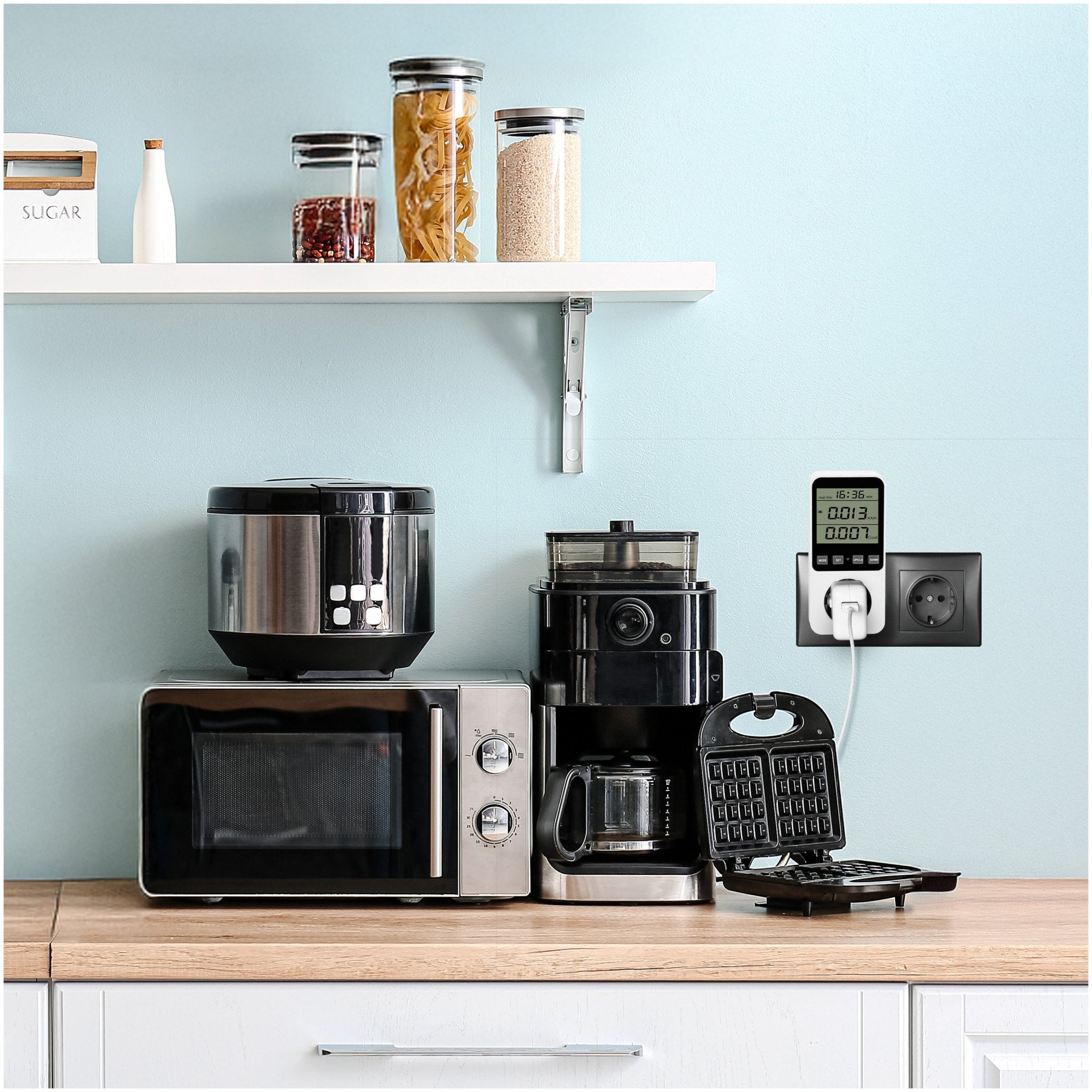 Licznik Zużycia Energii Elektrycznej Prądu Watomierz Miernik Poboru Mocy - LAITICA