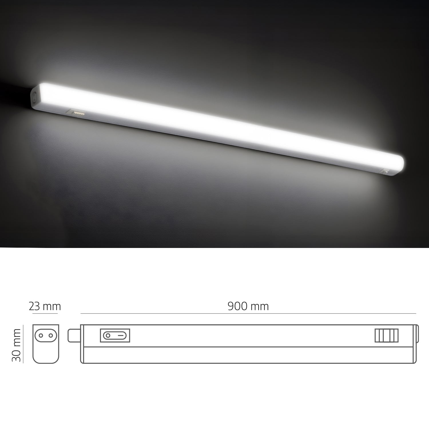 Listwa meblowa 90cm LED 12W pod szafkę oprawa meblowa CCT + kabel - LAITICA