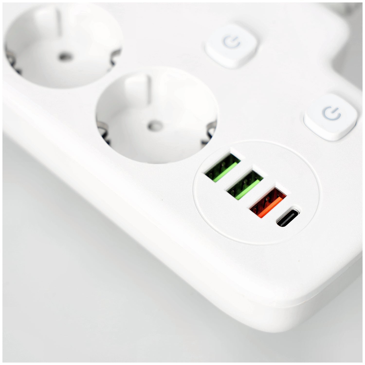 Listwa Zasilająca Wielofunkcyjna Rozdzielacz 2gn + 4x USB Biały Ładowarka - LAITICA