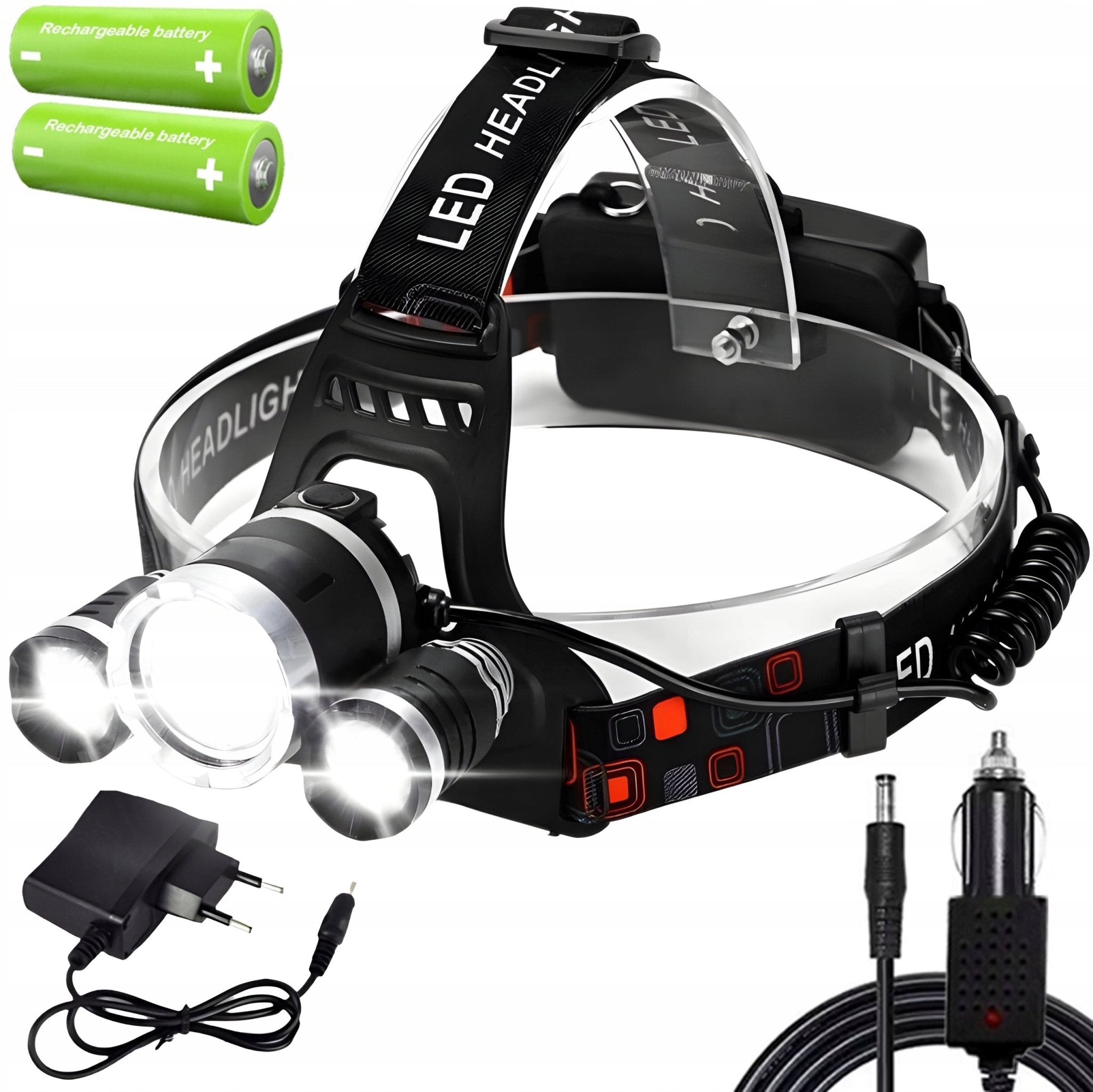 Mocna LATARKA czołowa 3x LED CREE XM - L T6 czołówka - LAITICA