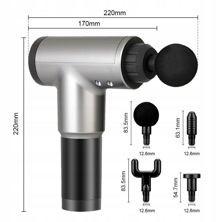 Mocny Pistolet Do Masażu MASAŻER CIAŁA Z AKUMULATOREM MASSAGE GUN PRO - LAITICA