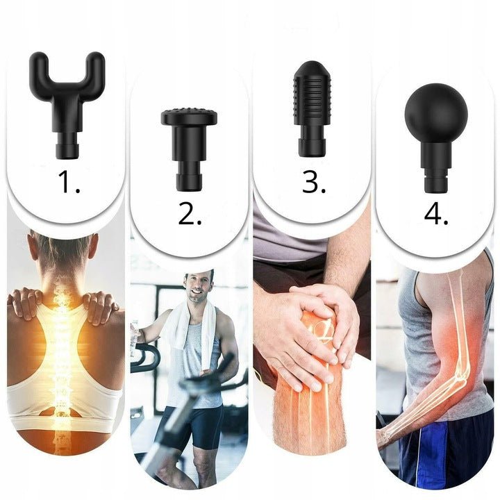 Mocny Pistolet Do Masażu MASAŻER CIAŁA Z AKUMULATOREM MASSAGE GUN PRO - LAITICA