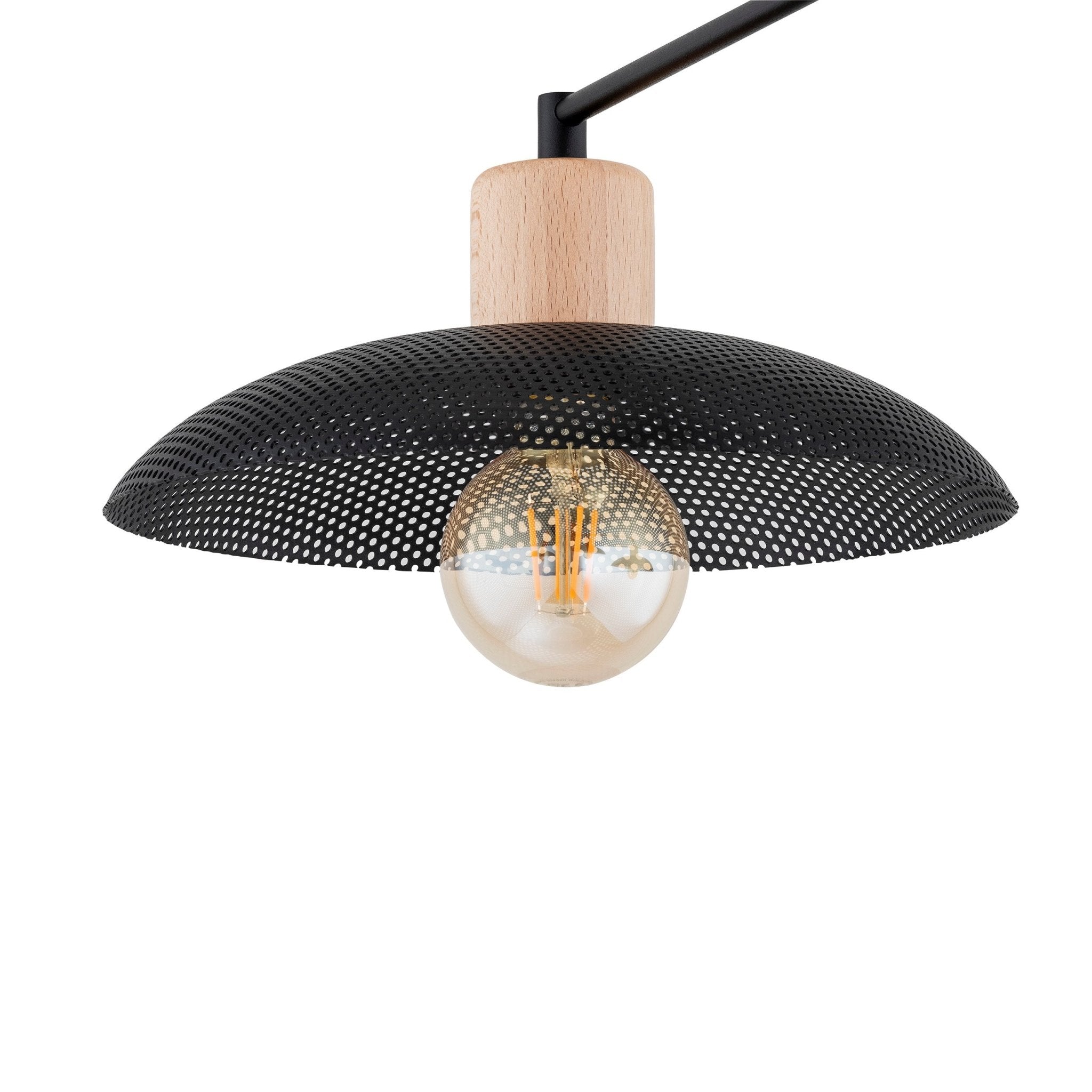Nowoczesna lampa NELI SUFITOWA 4 punkty światła CZARNE KLOSZE lampa wisząca - LAITICA