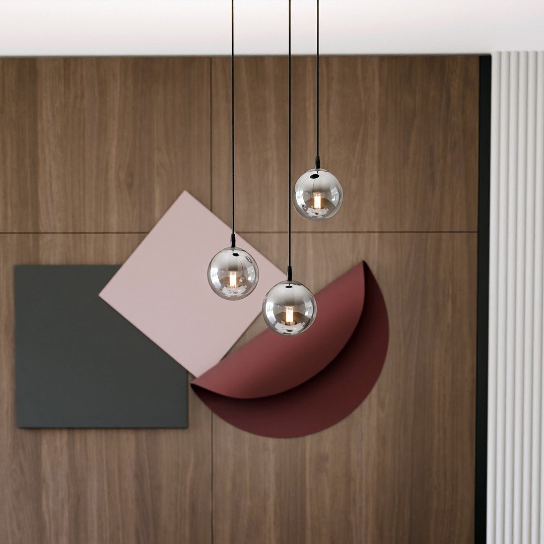 Nowoczesna lampa wisząca VEGAS czarna 3xE14 REGULOWANA szklany klosz grafit - LAITICA