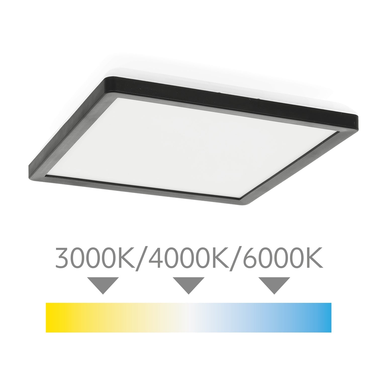 Nowoczesny plafon LED 12W sufitowy kwadratowy IP54 – 3 barwy światła 3000K / 4000K / 6000K | Uniwersalna oprawa LED do łazienki, kuchni i korytarza - LAITICA