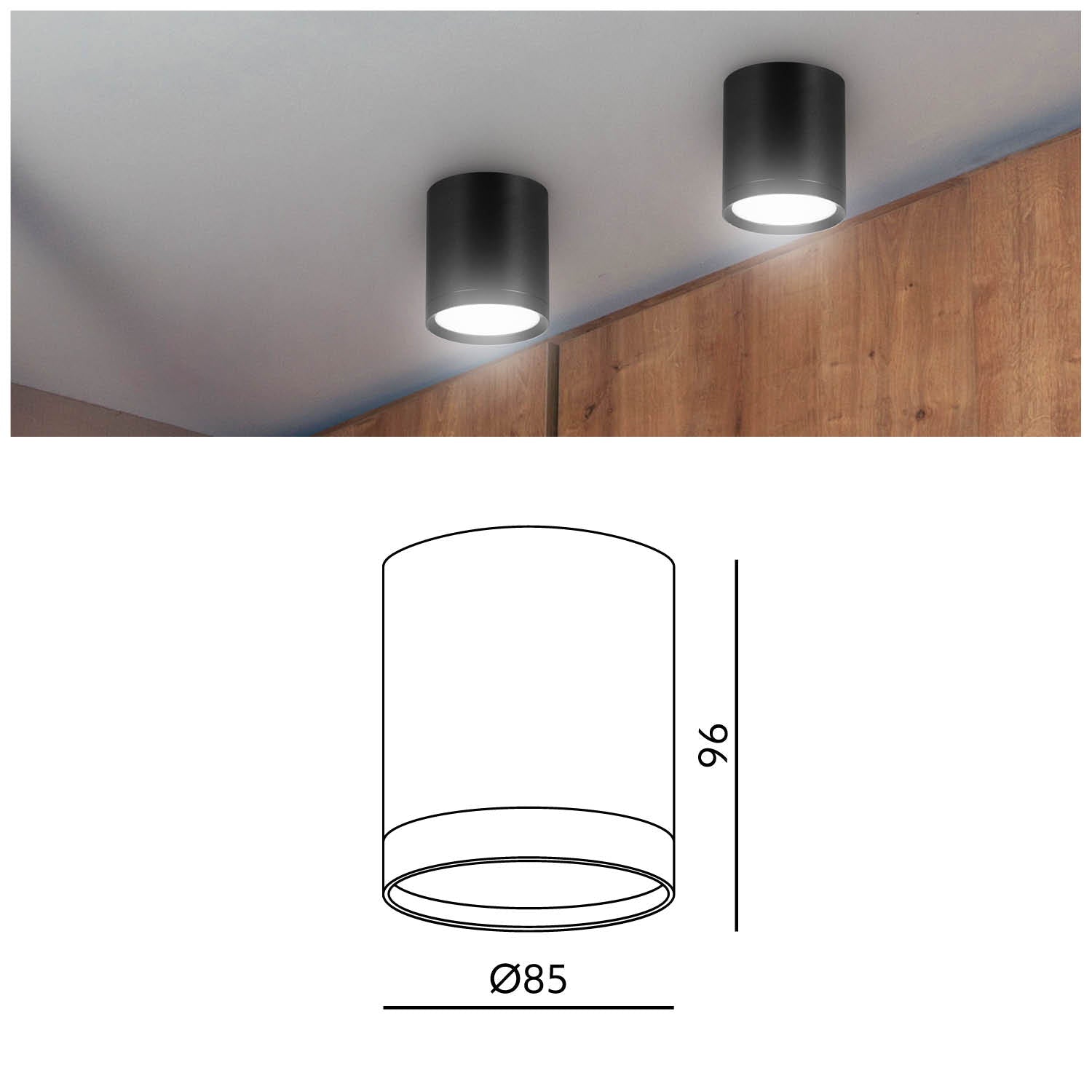 Oprawa Halogenowa Natynkowa Tuba Gx53 LED Spot Kinkiet Sufitowa czarny - LAITICA
