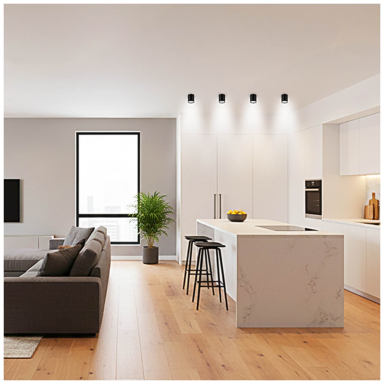 Oprawa Halogenowa Natynkowa Tuba Gx53 LED Spot Kinkiet Sufitowa czarny - LAITICA