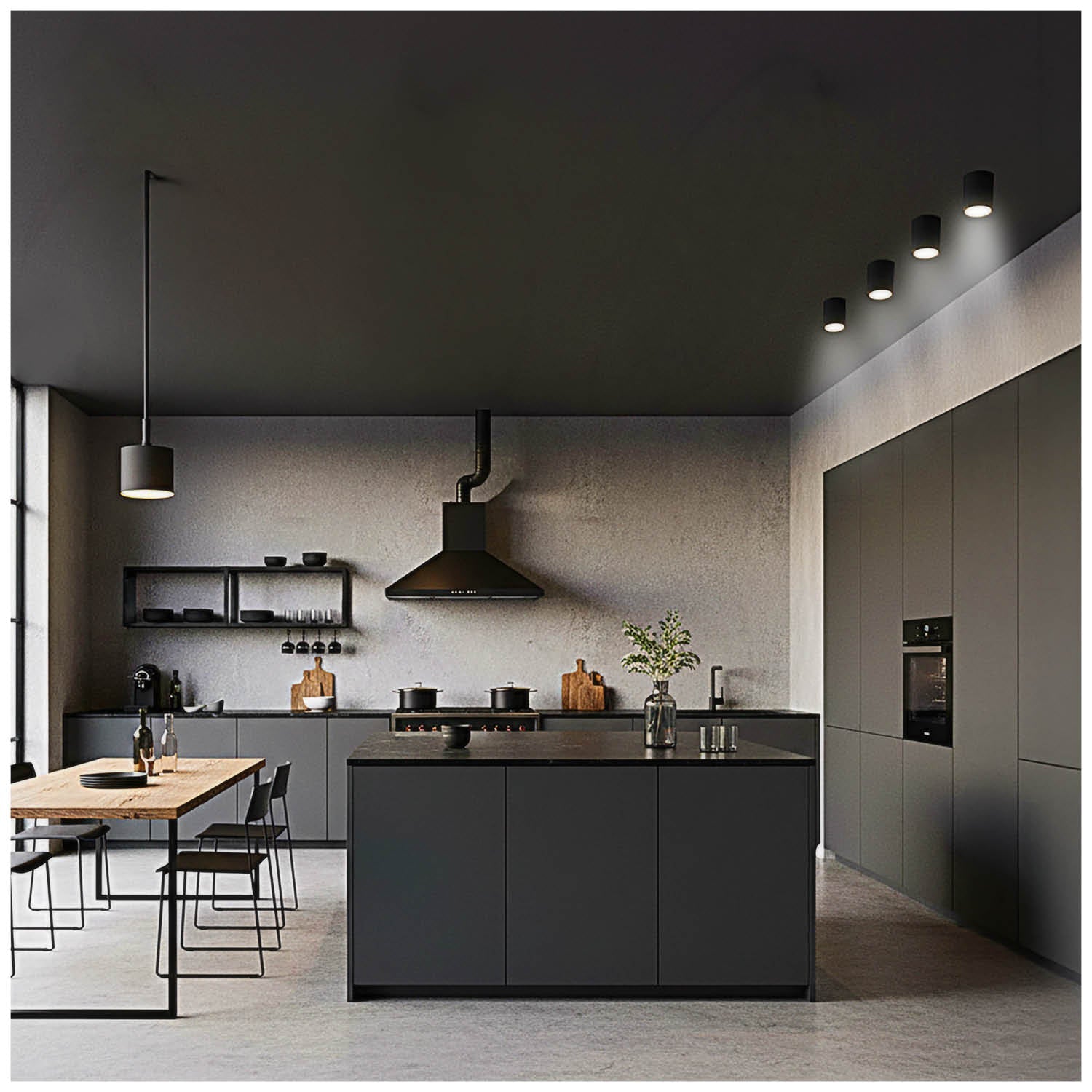 Oprawa Halogenowa Natynkowa Tuba Gx53 LED Spot Kinkiet Sufitowa czarny - LAITICA