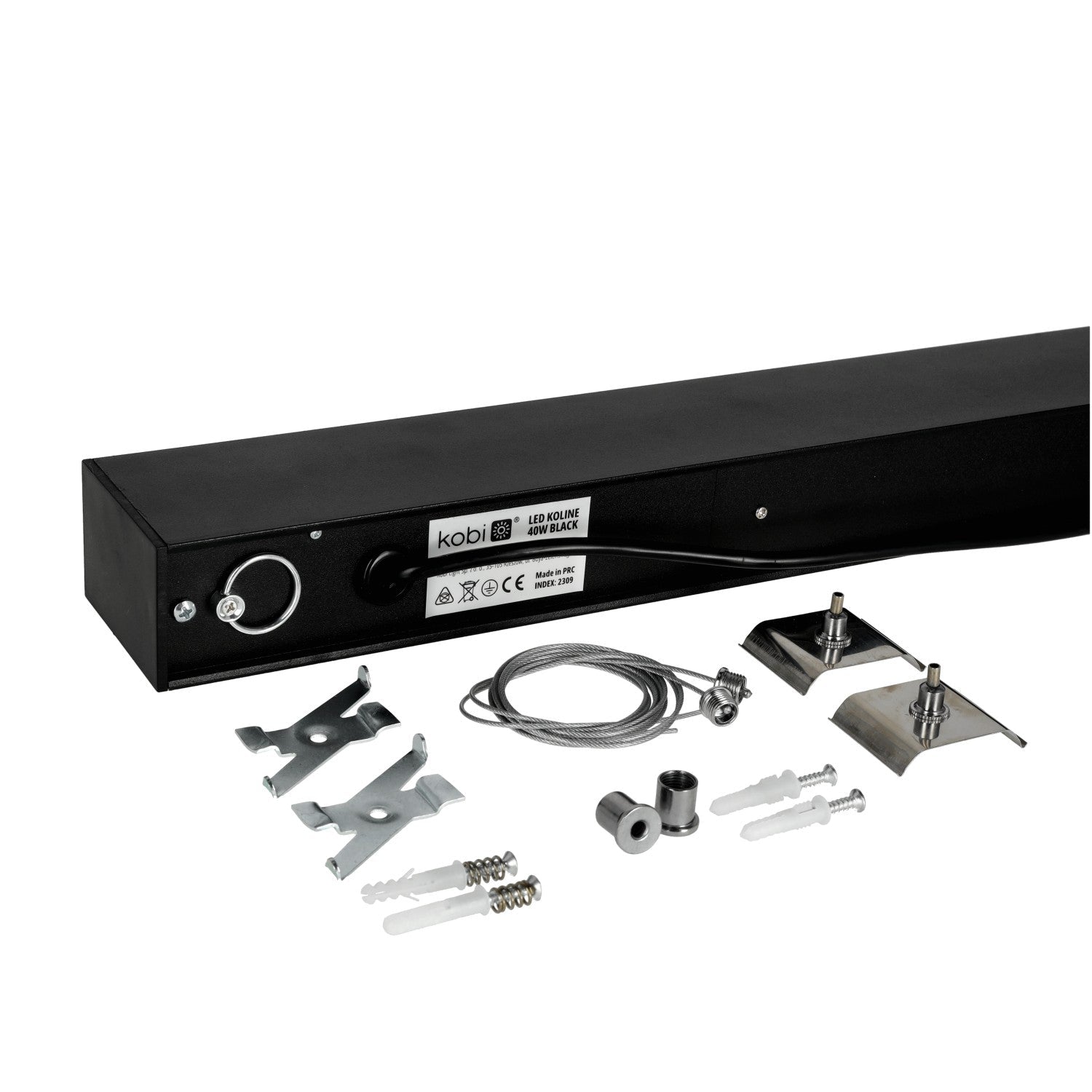 Oprawa JUVE wbudowane diody LED barwa neutralna 40W 120 cm CZARNA 4800lm - LAITICA