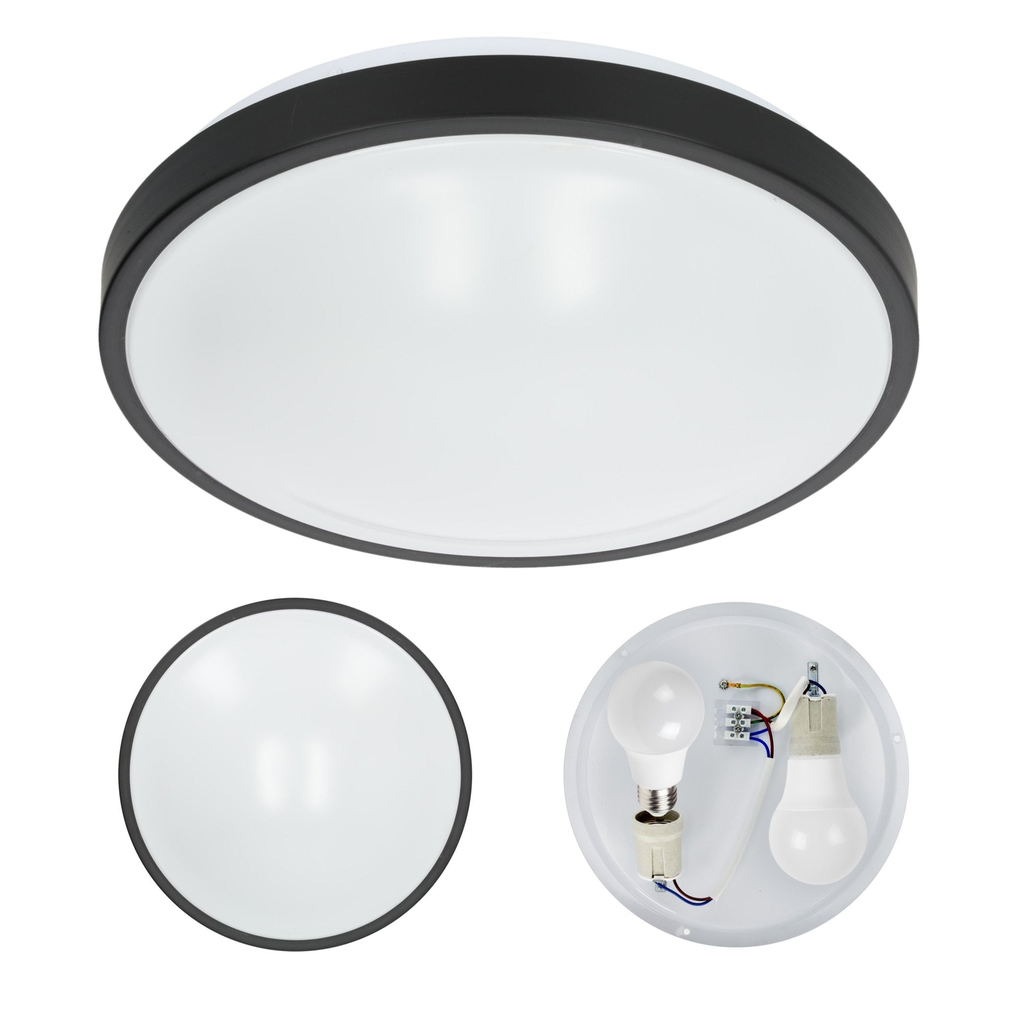 Oprawa oświetleniowa plafon LUXO czarna E27 okrągła - LAITICA