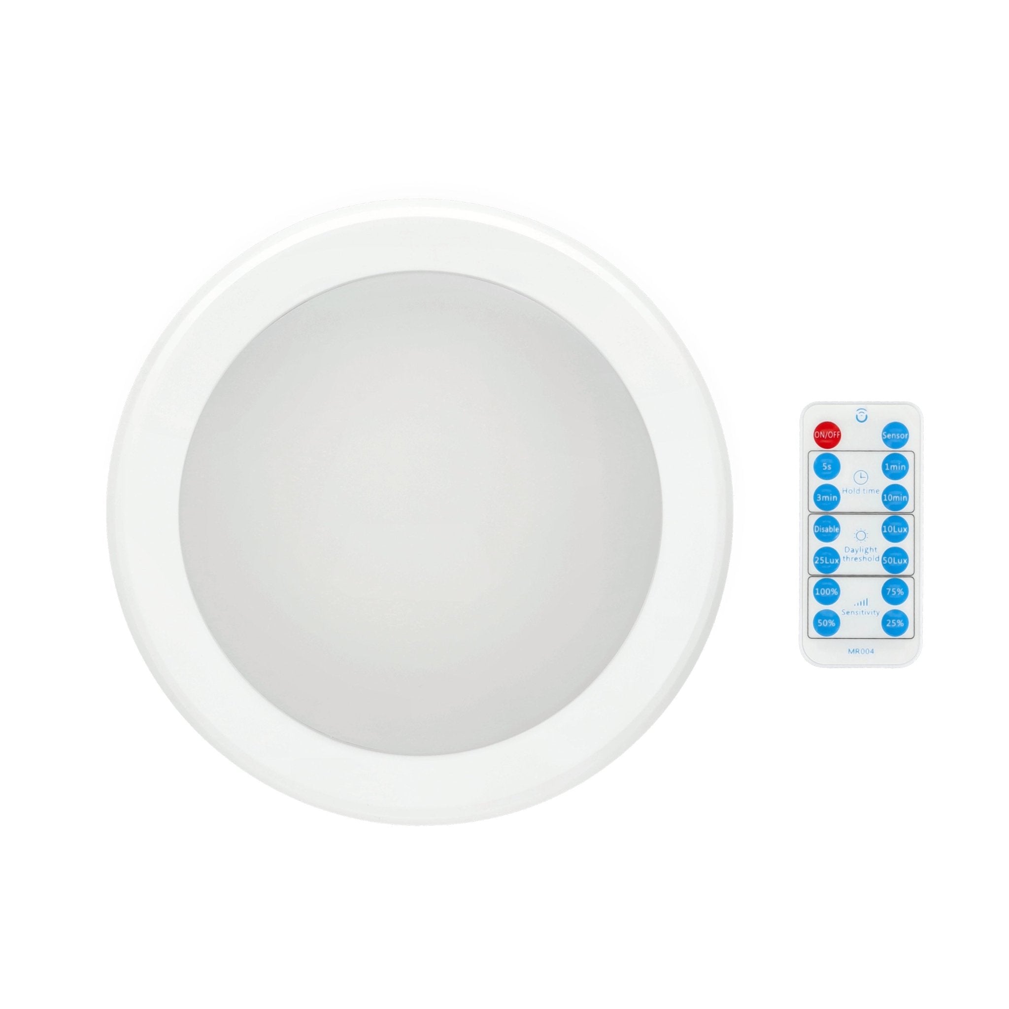 Oprawa Sufitowa 12W Plafon Czujnik Ruchu CCT Regulacja IP65 Biały + pilot - LAITICA