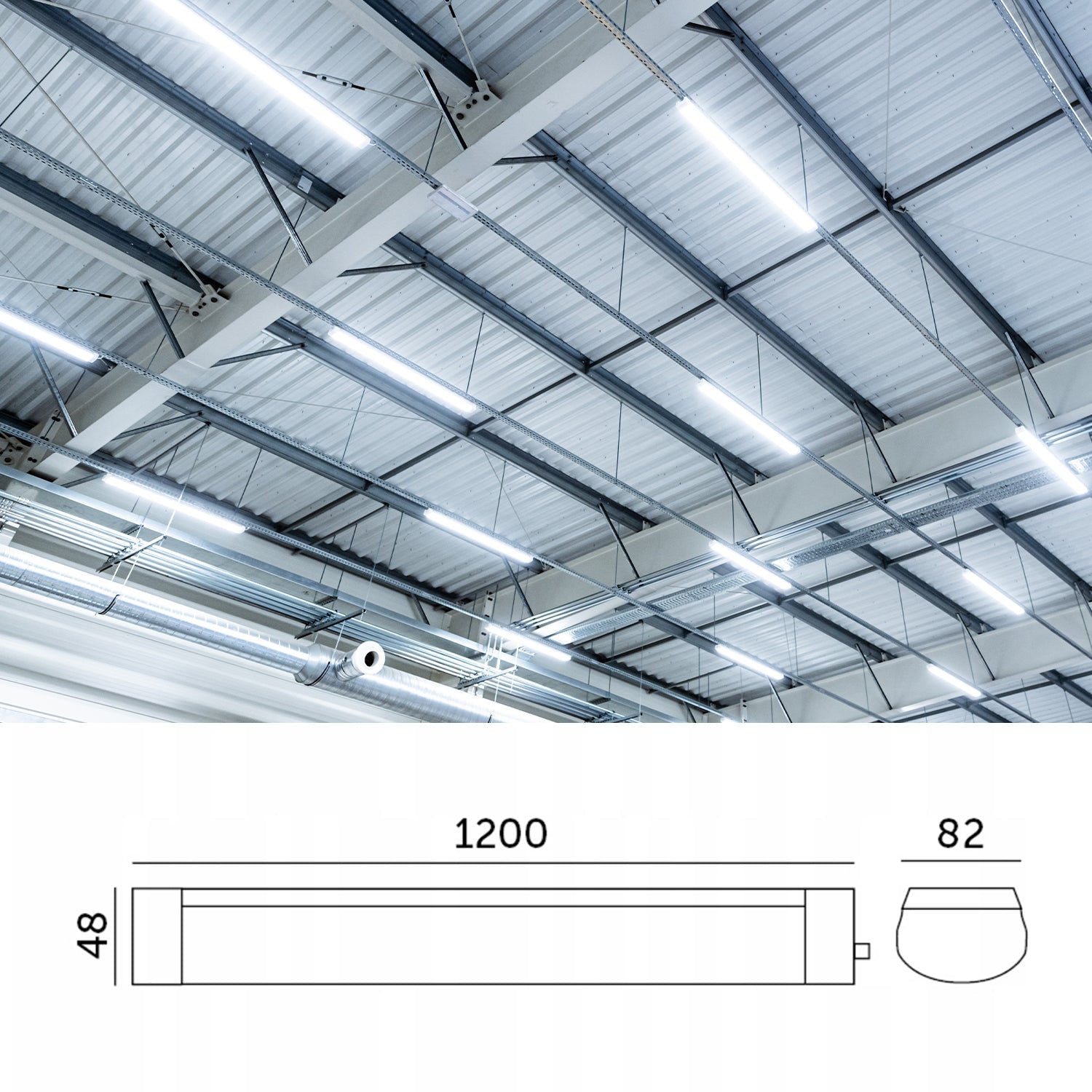 Oprawa Warsztowa LED 120cm Lampa Hermetyczna IP65 60W Neutralna - LAITICA