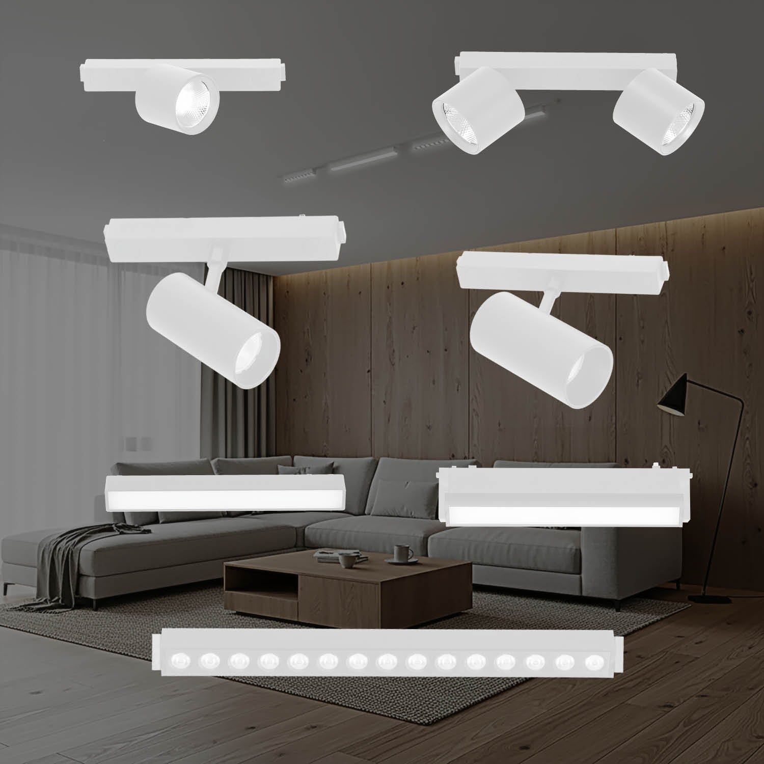 Oświetlenie szynowe magnetyczne LED 2m + 2x10W i 2x20W 3CCT - LAITICA