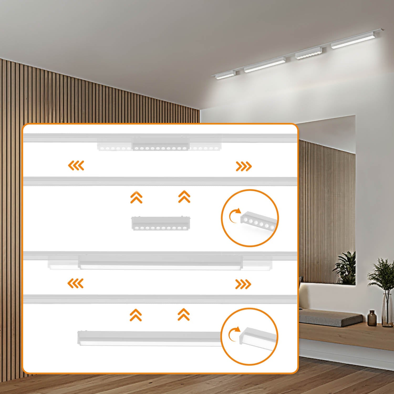 Oświetlenie szynowe magnetyczne LED 2m + 2x10W i 2x20W 3CCT - LAITICA