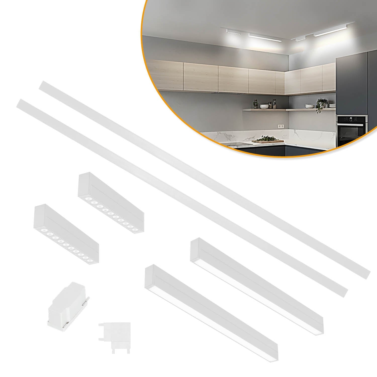 Oświetlenie szynowe magnetyczne LED 2m + lampy 10W i 20W 3CCT - LAITICA